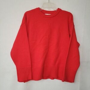 JON & ANNA Red Crew Neck‎ Knit Pullover Sweater Size Medium Valentine